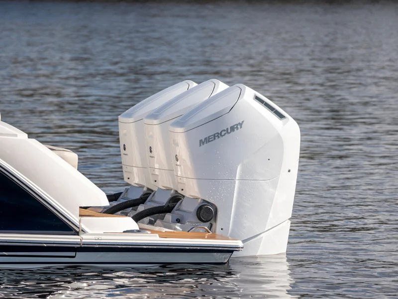 ocean yacht with outboards